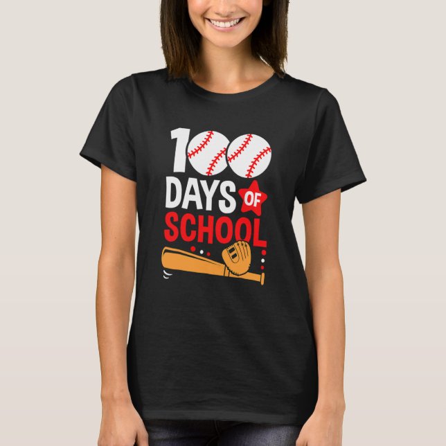 Camiseta 100th Day Of School Baseball 100 Days Smarter Teac (Anverso)