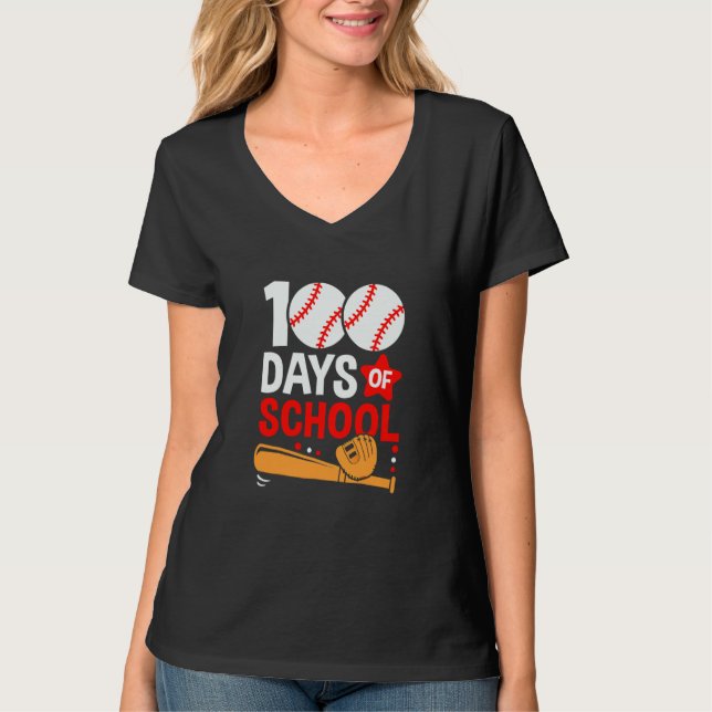 Camiseta 100th Day Of School Baseball 100 Days Smarter Teac (Anverso)