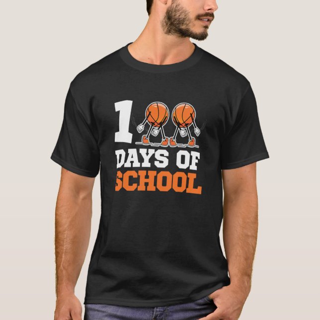 Camiseta 100th Day of School Basketball Kids 100 Days Of Sc (Anverso)