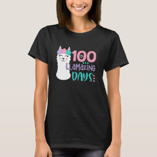 Camiseta 100th Day Of School Colourful Llama Happy 100 Llam