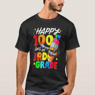 Camiseta 100th Day Of School Dabbing Pencil 100 Days Of 3rd