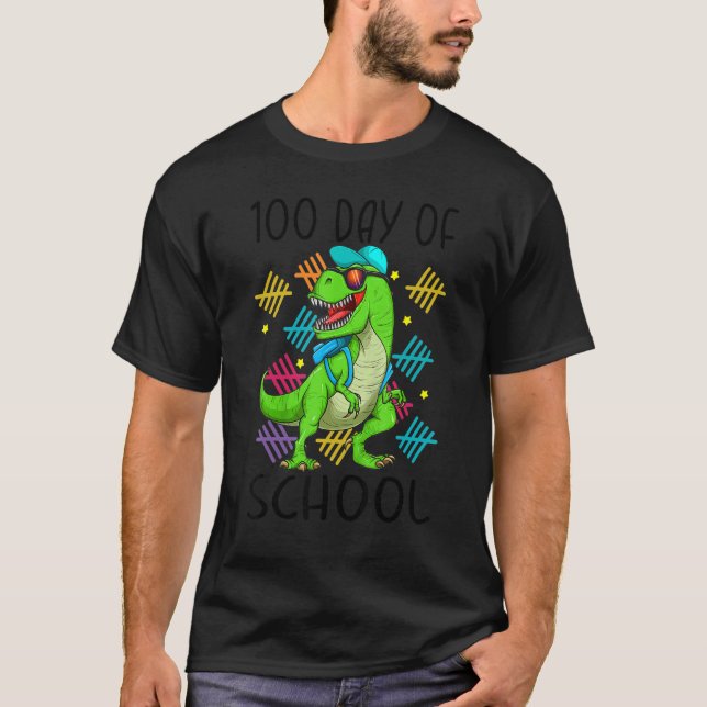 Camiseta 100th Day of School Dino Kids Happy 100 Days Dinos (Anverso)