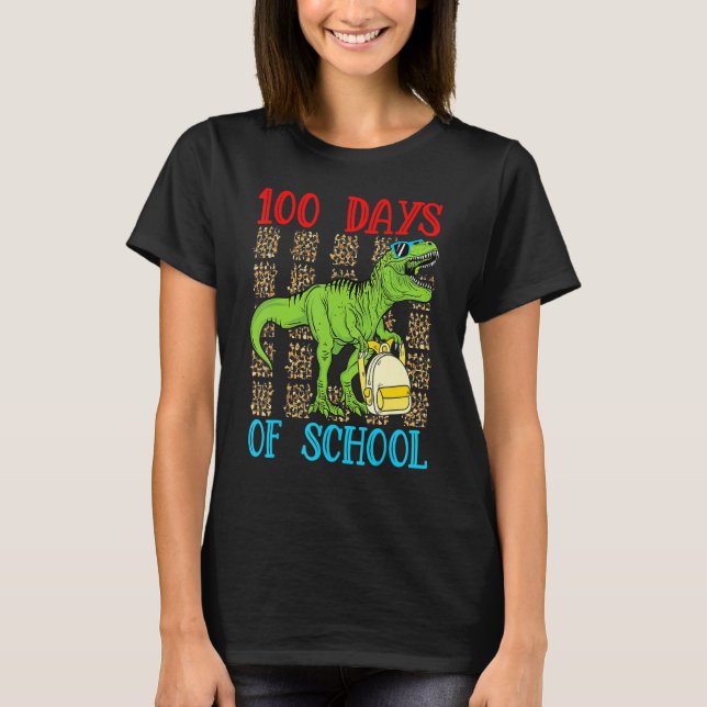Camiseta 100th Day of School Dino Kids Happy 100 Days Dinos (Anverso)