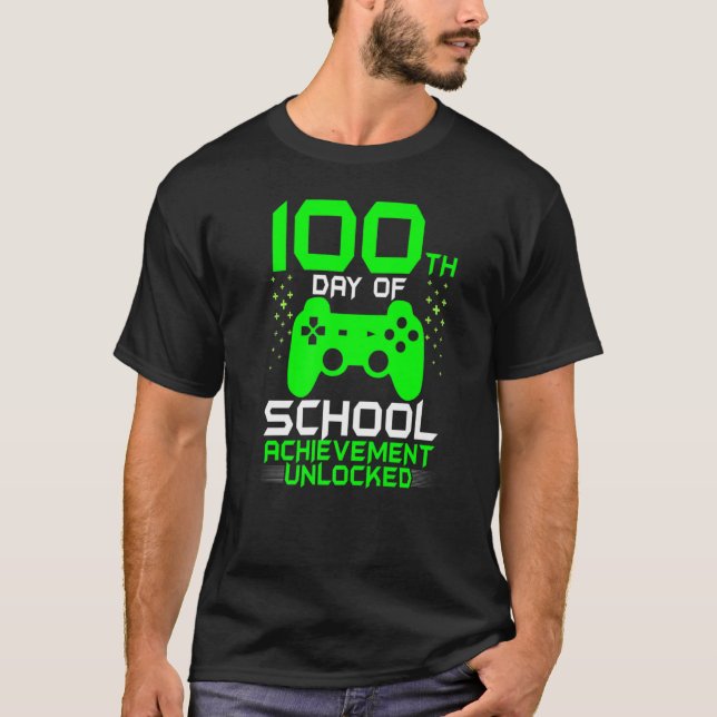 Camiseta 100th Day of School Gamer Teachers Kids Happy 100  (Anverso)