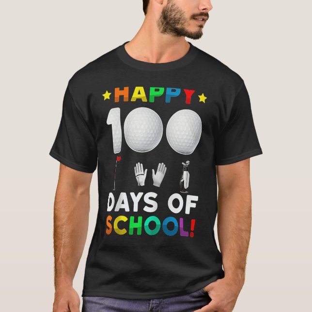 Camiseta 100th Day Of School Golf  100 Days Of School Boys  (Anverso)