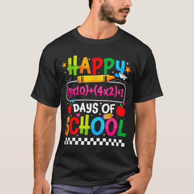 Camiseta 100th Day Of School Happy 100 Days Math Equation T (Anverso)