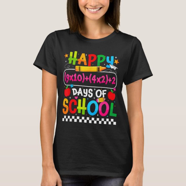 Camiseta 100th Day Of School Happy 100 Days Math Equation T (Anverso)