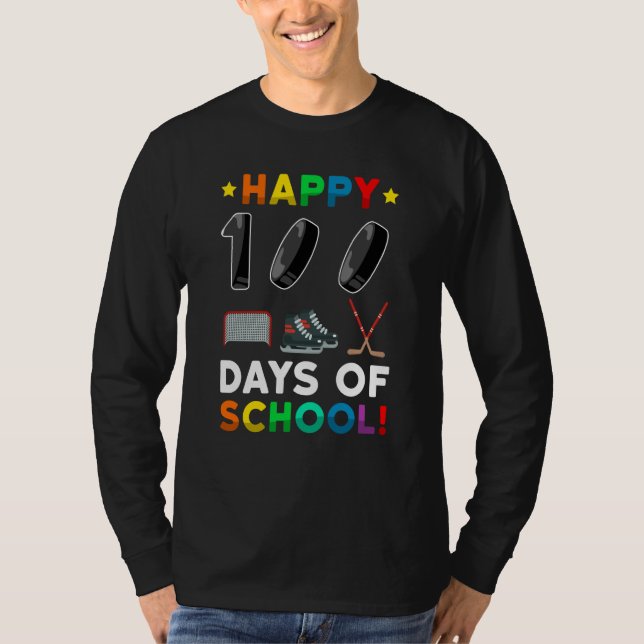 Camiseta 100th Day Of School Hockey 100 Days Of School Spor (Anverso)