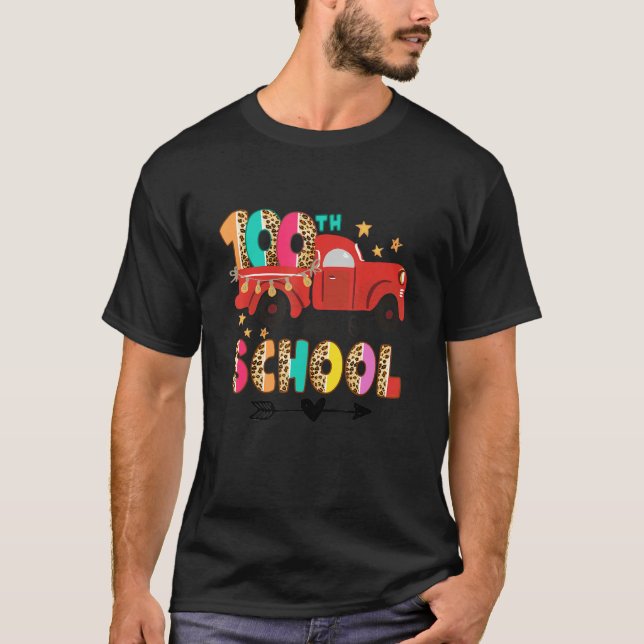 Camiseta 100th Day of School Leopard Teachers Kids 100 Days (Anverso)