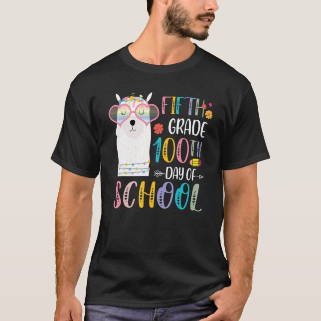 Camiseta 100th day of School No Prob Llama 100 Days Of Fift (Anverso)