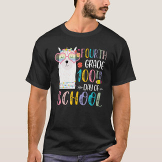 Camiseta 100th day of School No Prob Llama 100 Days Of Four