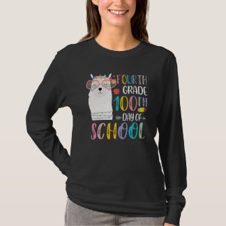 Camiseta 100th day of School No Prob Llama 100 Days Of Four