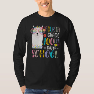 Camiseta 100th day of School No Prob Llama 100 Days Of Four
