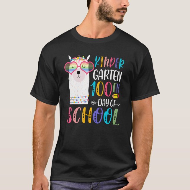 Camiseta 100th day of School No Prob Llama 100 Days Of Kind (Anverso)
