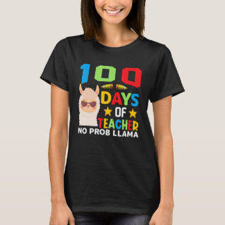 Camiseta 100th day of school No Prob Llama 100 days Smarter