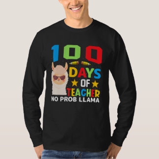 Camiseta 100th day of school No Prob Llama 100 days Smarter