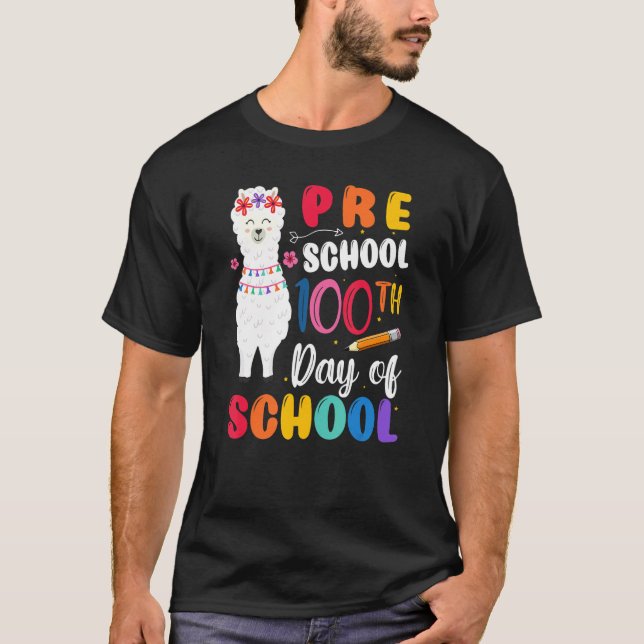 Camiseta 100th Day Of School No Prob Llama 100th Day Presch (Anverso)