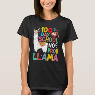 Camiseta 100th Day of School No Probllama Llama 100 Days of