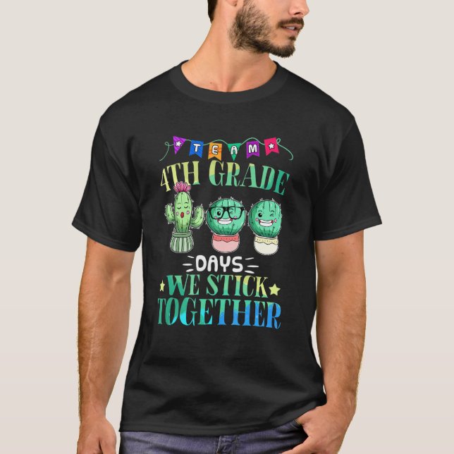 Camiseta 100th Day Of School Shirt 4th Grade Teacher Girls  (Anverso)