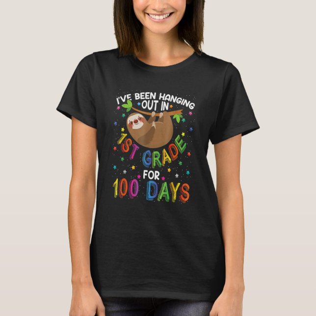 Camiseta 100th Day Of School Sloth Design 1st Grade 100 Day (Anverso)