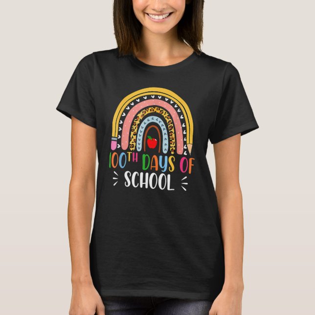Camiseta 100th Day Of School Teacher 100 Days Smarter Boho  (Anverso)