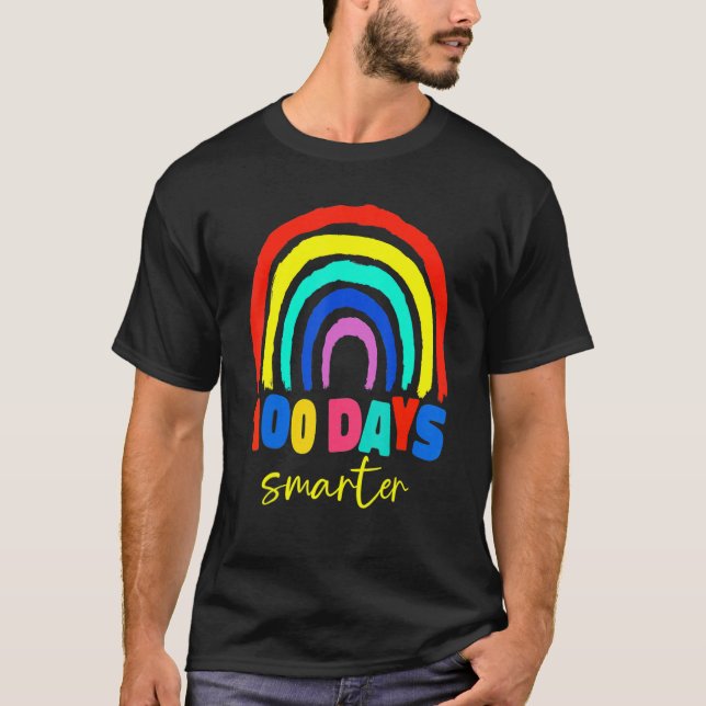 Camiseta 100th Day Of School Teacher 100 Days Smarter Boho  (Anverso)