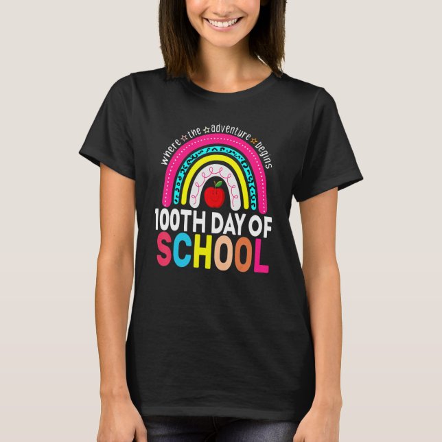 Camiseta 100th Day Of School Teacher 100 Days Smarter Leopa (Anverso)