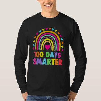 Camiseta 100th Day Of School Teacher 100 Days Smarter Rainb