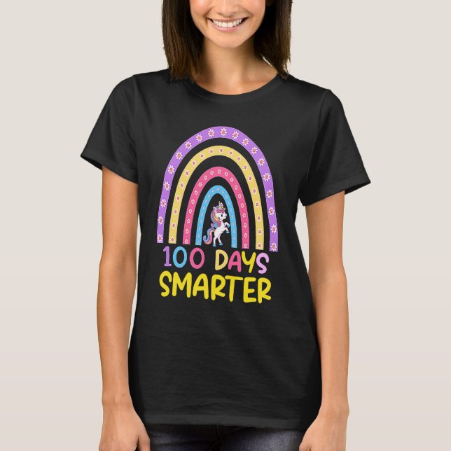 Camiseta 100th Day of School Teacher 100 Days Smarter Rainb (Anverso)