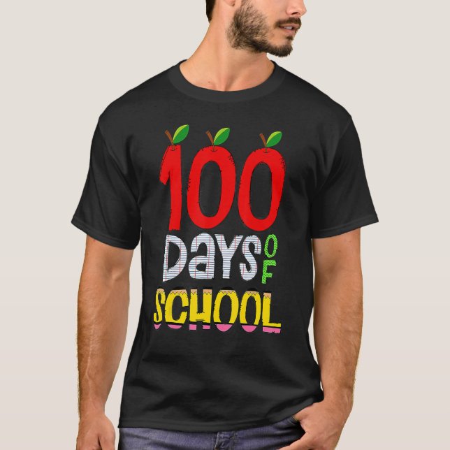 Camiseta 100th Day Of School Teacher 100 Days Smarter Rainb (Anverso)