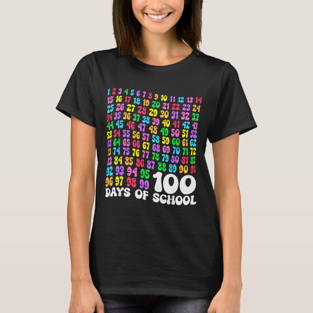 Camiseta 100th Day Of School Teacher Kids 100 Days Math Num (Anverso)