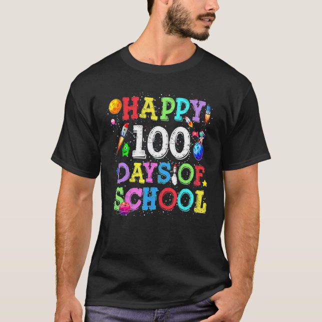 Camiseta 100th Day of School Teacher Kids Child Astronaut O (Anverso)