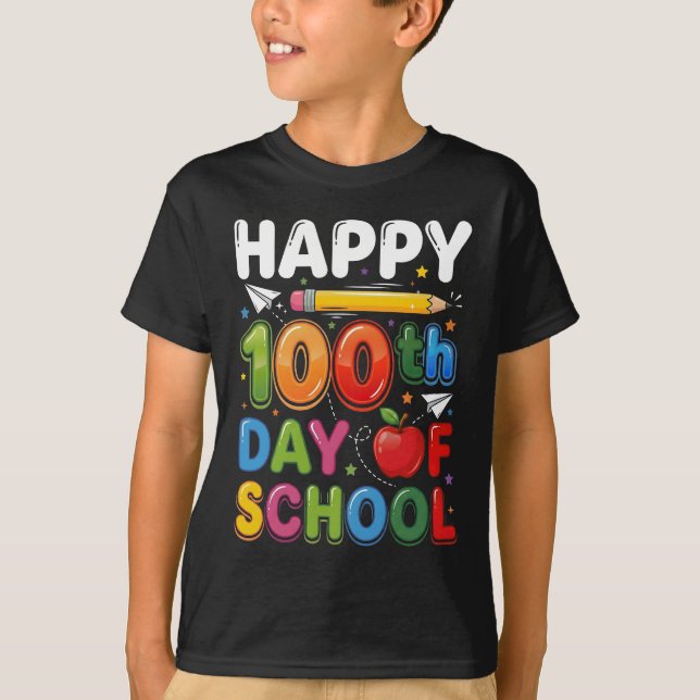 Camiseta 100th Day of School Teacher Student Happy 100 Days (Anverso)