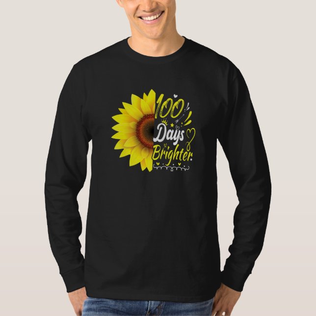 Camiseta 100th Day of School Teacher Sunflower Lovers for W (Anverso)