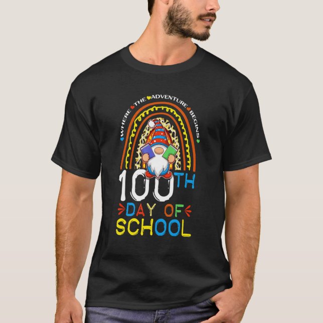 Camiseta 100th Day of School Teacher Where The Adventure Be (Anverso)