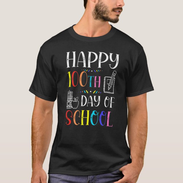 Camiseta 100th Day of School Teachers Kids Child Happy 100  (Anverso)