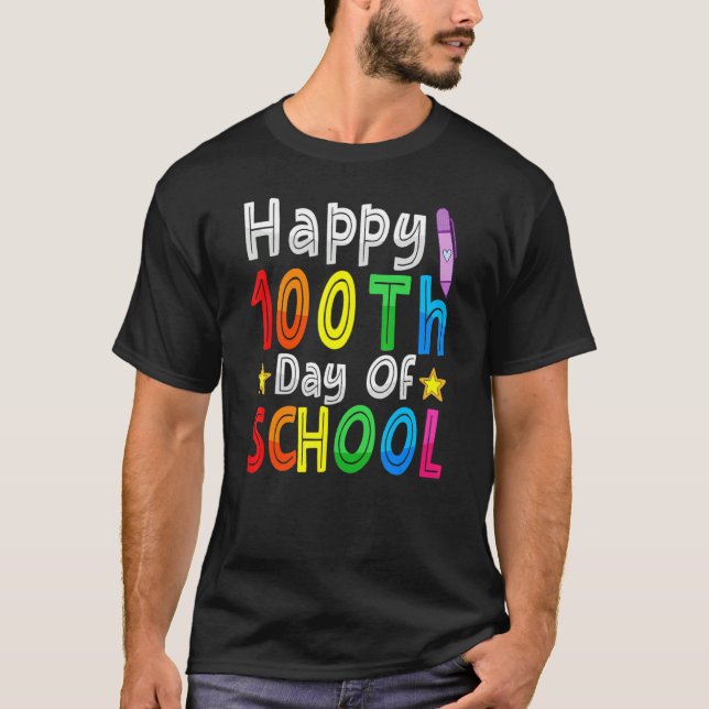 Camiseta 100th Day Of School Teachers Kids Child Happy 100  (Anverso)