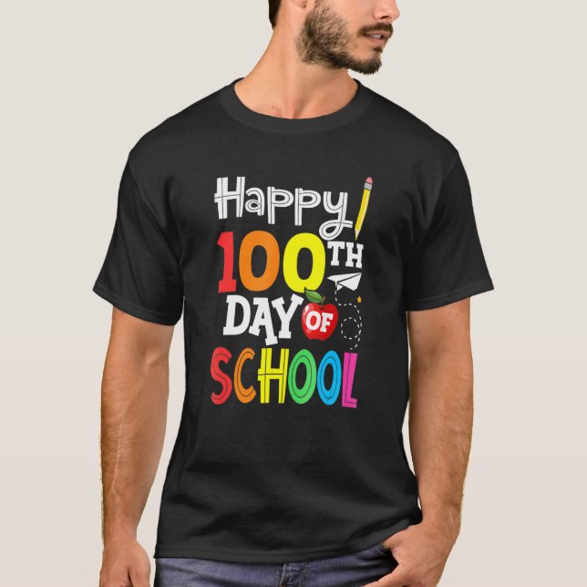 Camiseta 100th Day of School Teachers Kids Child Happy 100  (Anverso)