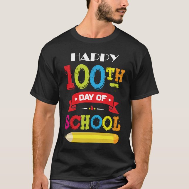Camiseta 100th Day Of School Teachers Kids Happy 100 Days (Anverso)