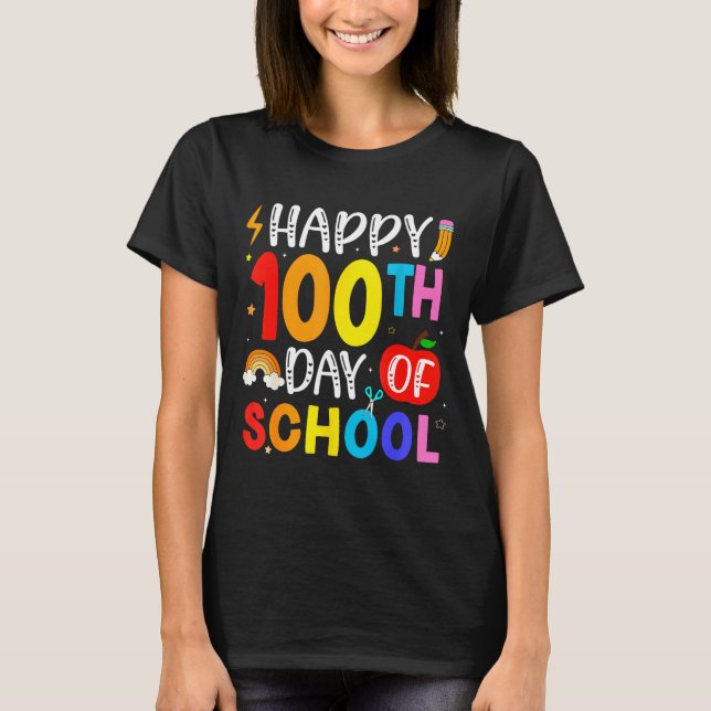Camiseta 100th Day Of School Teachers Students 100 Days Of  (Anverso)