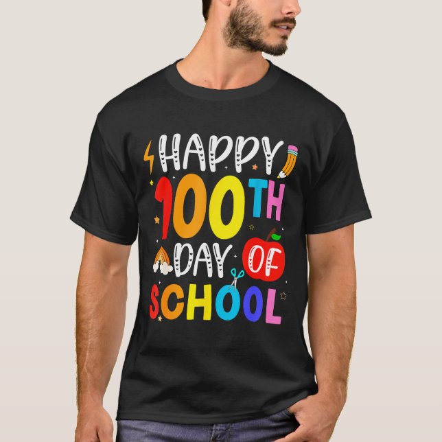 Camiseta 100th Day Of School Teachers Students 100 Days Of  (Anverso)