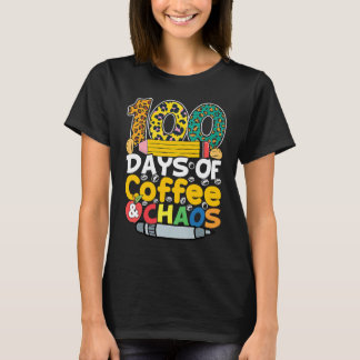 Camiseta 100th Day School Costume Teacher 100 Days of Coffe