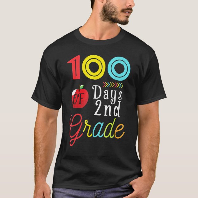 Camiseta 100th Day Second Grade Student Gift 100 Days Of Sc (Anverso)