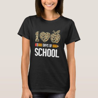 Camiseta 100th Days Of School Classic Arts Leopard Apparel