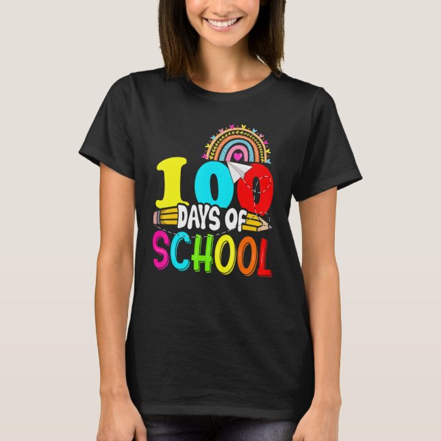 Camiseta 100th Days of School Teacher Kids - 100 Days Smart (Anverso)