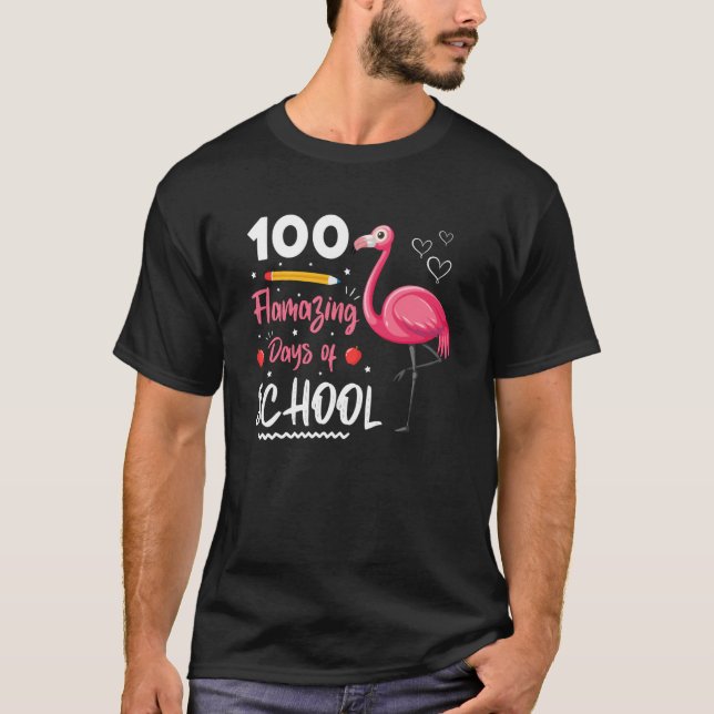 Camiseta 100th Flamazing days of school Animal Flamingo Kid (Anverso)