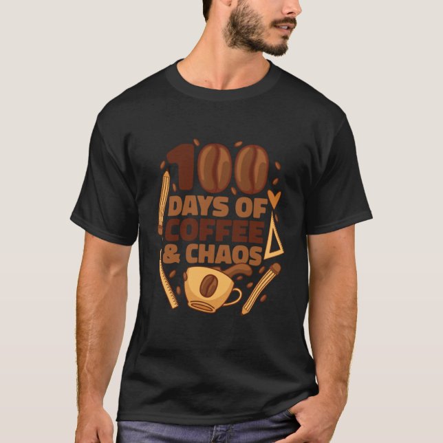 Camiseta 100th School Day Referendar Teacher Coffee Educato (Anverso)