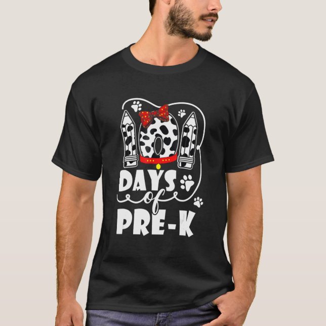 Camiseta 101 Days School Pre K Dog 100 Days Smarter Student (Anverso)