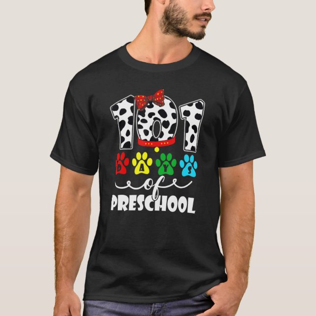Camiseta 101 Days School Preschool Dog 100 Days Smarter Stu (Anverso)
