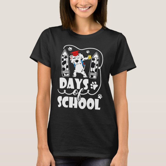 Camiseta 101 Days Smarter Funny Dabbing Dog Teacher Boys Ki (Anverso)
